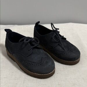 Zara Kids navy blue suede brogue Oxford shoes size 24